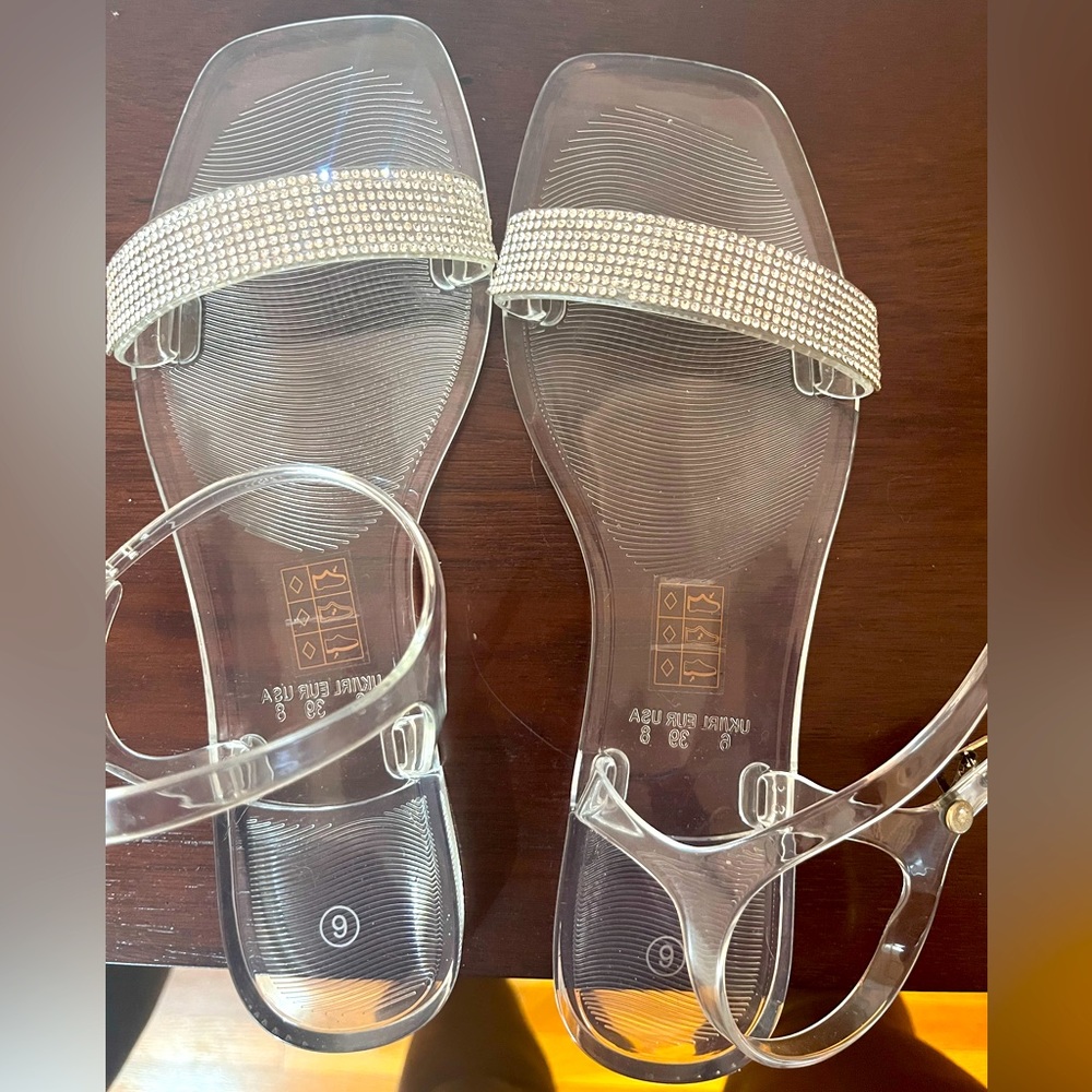 Boohoo Clear Square Toe Jelly Slides